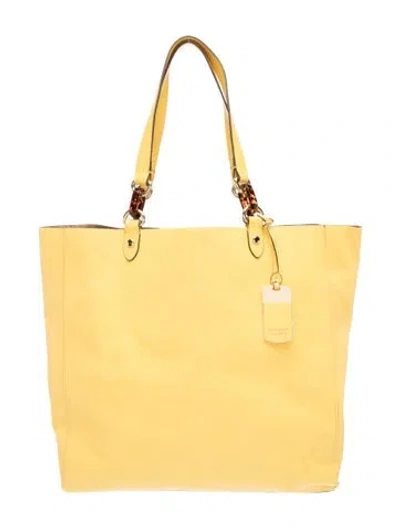 Pre-owned Ralph Lauren Leather Tote In Yellow