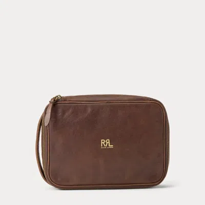 Ralph Lauren Leather Travel Pouch In Dark Mahogany In Brown
