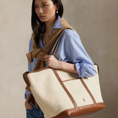 Ralph Lauren Leather-trim Canvas Large Shopper Tote