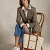 Ralph Lauren Leather-trim Canvas Medium Shopper Tote