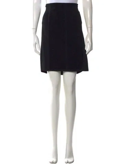 Pre-owned Ralph Lauren Leather Trim Embellishment Mini Skirt W/ Tags In Black