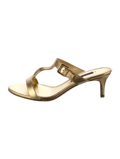 Pre-owned Ralph Lauren Leather T-strap Sandals