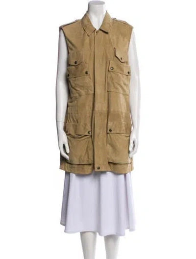 Pre-owned Ralph Lauren Leather Vest In Brown