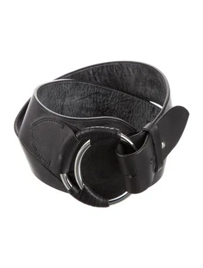 Pre-owned Ralph Lauren Leather Waist Belt In Black