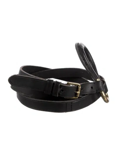Pre-owned Ralph Lauren Leather Waist Belt In Black
