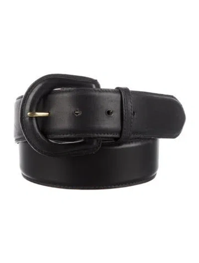 Pre-owned Ralph Lauren Leather Waist Belt In Black