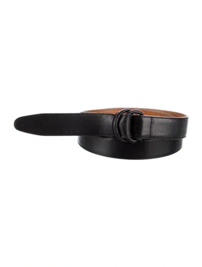 Pre-owned Ralph Lauren Leather Waist Belt In Black