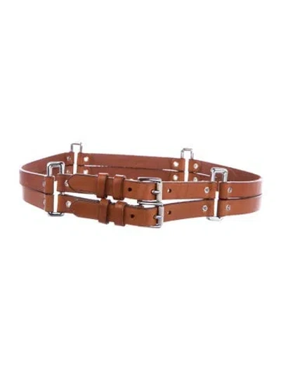 Pre-owned Ralph Lauren Leather Waist Belt In Brown