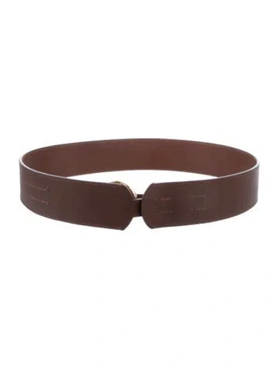 Pre-owned Ralph Lauren Leather Waist Belt In Brown