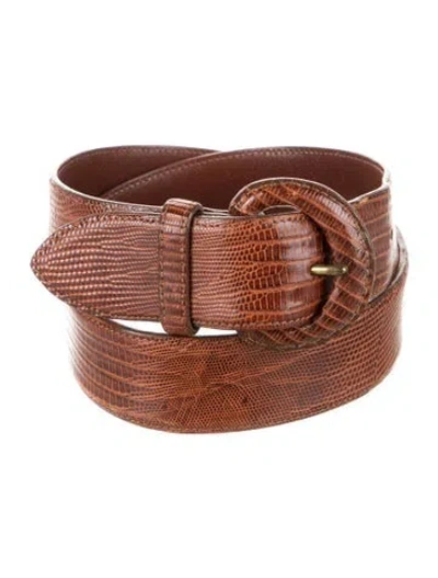 Pre-owned Ralph Lauren Leather Waist Belt In Brown