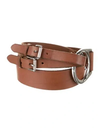 Pre-owned Ralph Lauren Leather Waist Belt In Brown