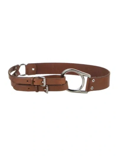 Pre-owned Ralph Lauren Leather Waist Belt In Brown