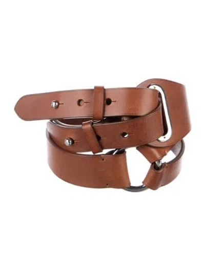 Pre-owned Ralph Lauren Leather Waist Belt In Brown