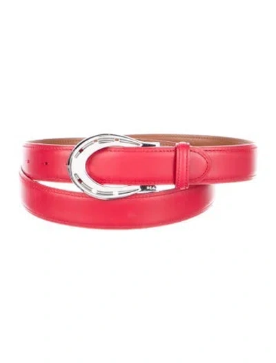 Pre-owned Ralph Lauren Leather Waist Belt In Red