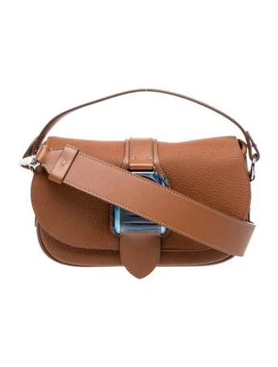 Pre-owned Ralph Lauren Leather Welington Medium In Brown