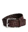 Ralph Lauren Leather Woven Belt In Brown