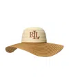Ralph Lauren Leather Woven Sun Hat In Brown
