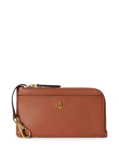 Ralph Lauren Leather Zip-around Cardholder In 브라운