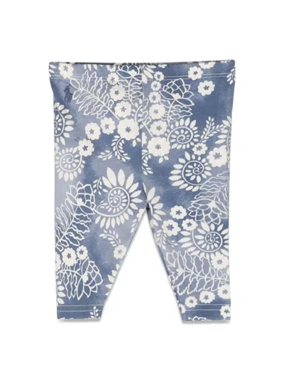 Ralph Lauren Babies' Botanical-print Stretch-cotton Leggings In Blue