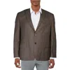 Ralph Lauren Leland Mens Houndstooth Knit Two-button Blazer In Brown