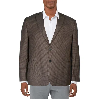 Ralph Lauren Leland Mens Houndstooth Knit Two-button Blazer In Brown