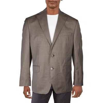Ralph Lauren Leland Mens Houndstooth Polyester Sportcoat In Gray