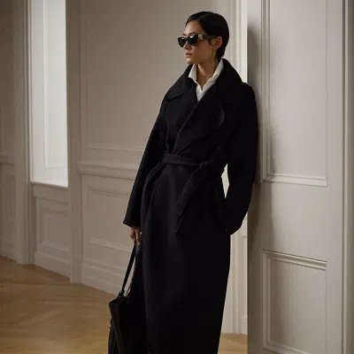 Polo Ralph Lauren Leonarda Cashmere Wrap Coat In Black