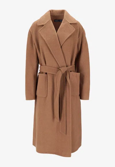 Ralph Lauren Leonarda Cashmere Wrap Coat In Brown