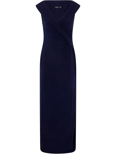 RALPH LAUREN LEONIDAS SLEEVLESS GOWN BY LAUREN RALPH LAUREN,253863940 002 LIGHTHOUSE NAVY