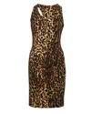 Polo Ralph Lauren Leopard Print Dress In Multicolor Polyester In Multi