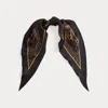 Ralph Lauren Leopard-print Silk Diamond Scarf In Black