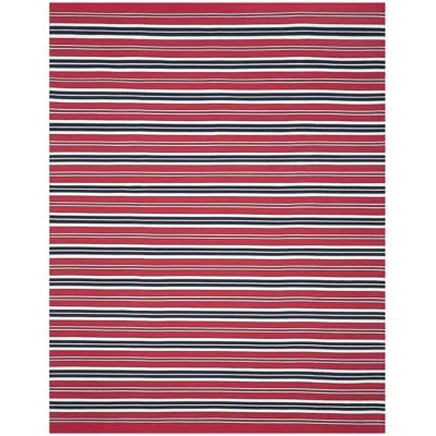 Ralph Lauren Leopold Lauren  Flat Weave Performance Striped Rug In Red