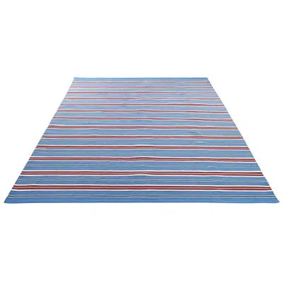 Ralph Lauren Leopold Lauren  Flat Weave Performance Striped Rug In Royal Blue