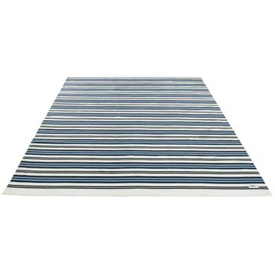 Ralph Lauren Leopold Lauren  Flat Weave Performance Striped Rug In White,french Blue