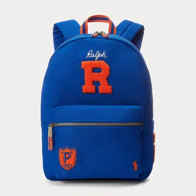 Ralph Lauren Kids' Letterman-patch Canvas Backpack In Blue