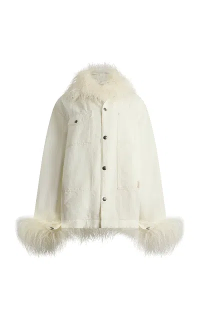 Ralph Lauren Levitt Trimmed Canvas Jacket In White