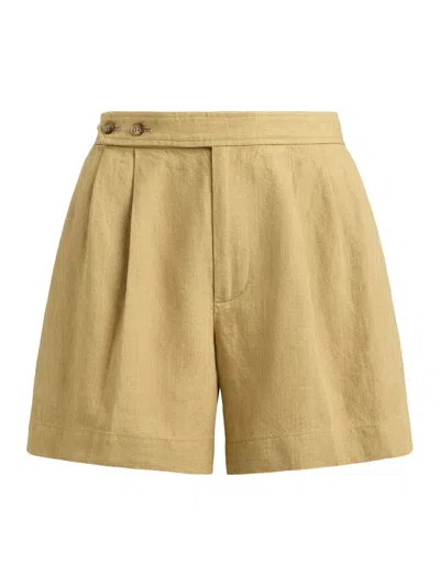Ralph Lauren Light & Natural Women's Linen Shorts In Brown