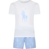 RALPH LAUREN LIGHT BLUE COTTON PAJAMAS FOR BOY WITH PONY