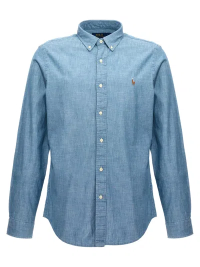 Polo Ralph Lauren Blue Cotton Polo Pony Chambray Shirt