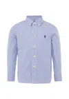 Ralph Lauren Light Blue Shirt For Boy With Logo In Blue