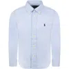 Ralph Lauren Light Blue Shirt For Boy With Pony Logo In Blue