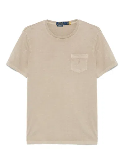 Ralph Lauren Light Olive Green Crewneck Logo T-shirt