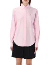 Polo Ralph Lauren Heidi Cotton Shirt W/ Logo In Light Pink