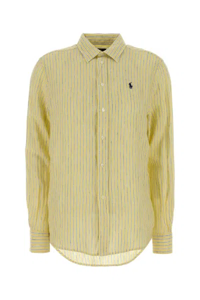 Ralph Lauren Light Yellow Striped Logo Shirt