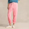 Ralph Lauren Lightweight Fleece Athletic Pant In Ribbon Pink