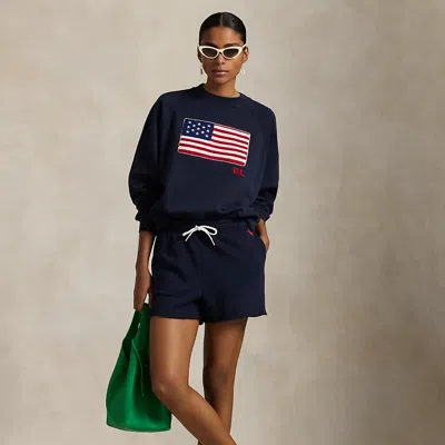 Ralph Lauren Lightweight Fleece Drawstring Short In Hunter Navy