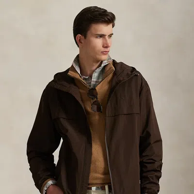 Ralph Lauren Lightweight Hooded Jacket In Nutmeg Brown