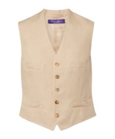 Ralph Lauren Lightweight Suit Vest In Neutral