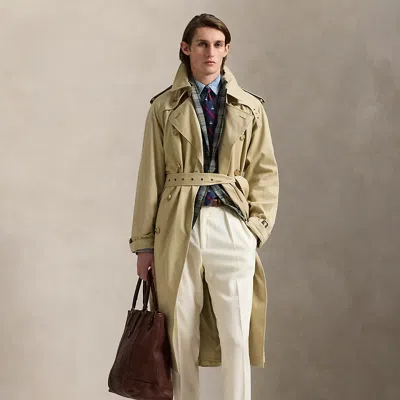 Ralph Lauren Lightweight Twill Trench Coat In Brown