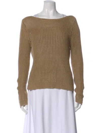 Pre-owned Ralph Lauren Linen Bateau Neckline Sweater In Neutral